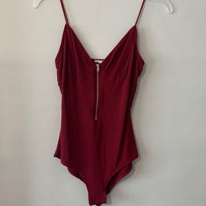 Red Bear Dance Zip down body suit
